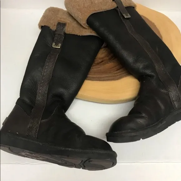 UGG Aviator Leather Knee High Boots
