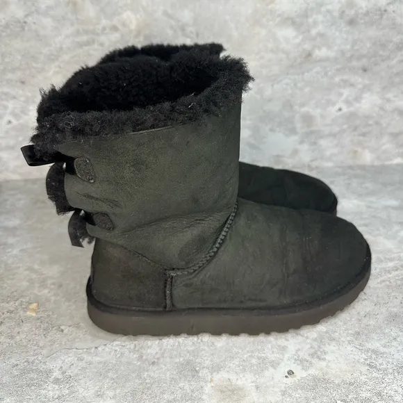 UGG Bailey Bow II Women's Winter Boots - Black, US 10