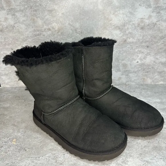 UGG Bailey Bow II Women's Winter Boots - Black, US 10