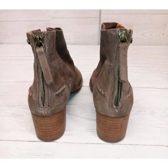 UGG Bandera Women's Chestnut Suede Size 6 Rear Zippered Heeled Boots S/N 1095053