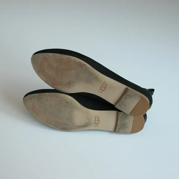 UGG Black Leather Suede “Lynley” Ballerina SZ 7