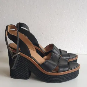 UGG Heels Platform Leather Sandals