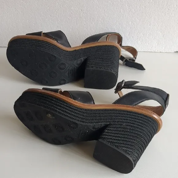 UGG Heels Platform Leather Sandals
