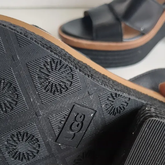 UGG Heels Platform Leather Sandals