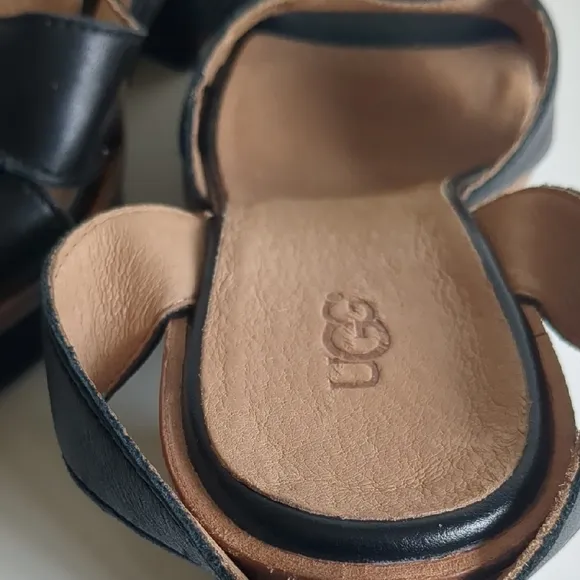 UGG Heels Platform Leather Sandals
