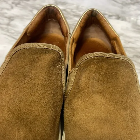 UGG Jass Slip On Suede Sneakers Shoes Gold Brown Chestnut Womens Sz 9