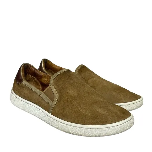 UGG Jass Slip On Suede Sneakers Shoes Gold Brown Chestnut Womens Sz 9