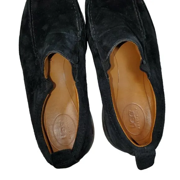UGG Slip-On Loafers Shoes Suede Square-Toe Grunge Academia Casual Chunky