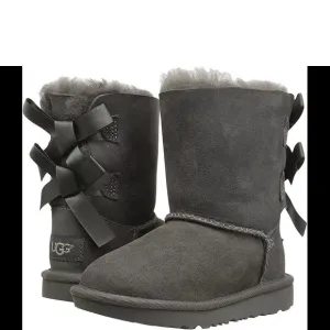 UGG Toddlers Bailey Bow II Boots Grey Size 6C