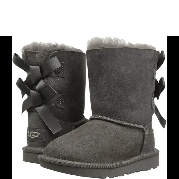 UGG Toddlers Bailey Bow II Boots Grey Size 7C