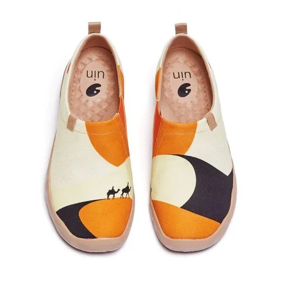 UIN Men's Loafers Painted Shoes Slip On Canvas Walking Shoes (Desert Ride)