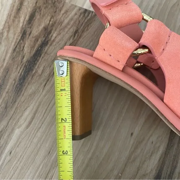 Ulla Johnson Filippa Suede Salmon Pink Slingback Sandals Heels size 35 (5)