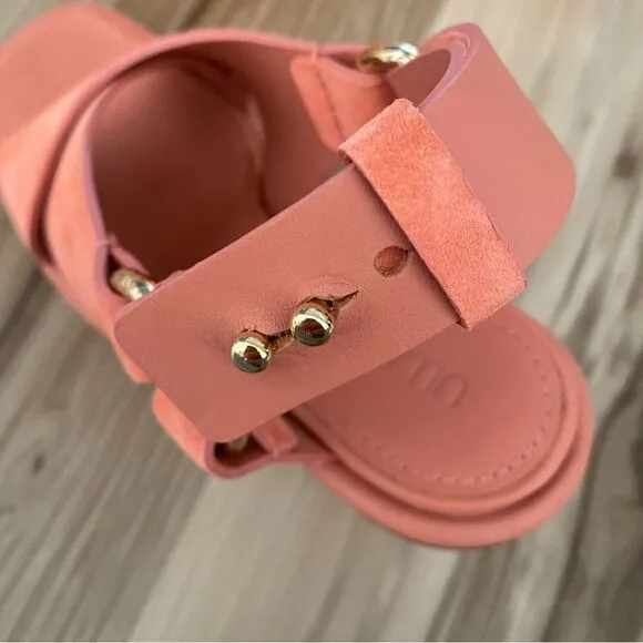 Ulla Johnson Filippa Suede Salmon Pink Slingback Sandals Heels size 35 (5)