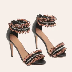Ulla Johnson Zuzu Sandals Heels Size 38 US 8 Beaded