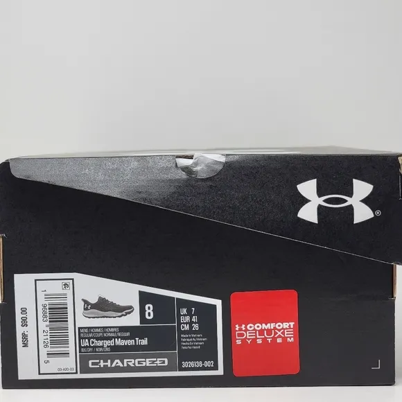 Under Armour 3026136-002 Men's UA Charged Maven Trail Running Shoes Size 8 New