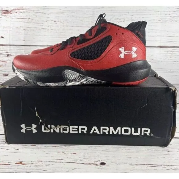 Under Armour Adult UA Lockdown 6 Basketball Shoes‎ Red/Black Sz 12.5