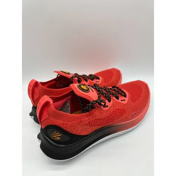 Under Armour Curry Flow Go Mens Running Shoes Coral Red Black 3023814-604 Sz 7🛒