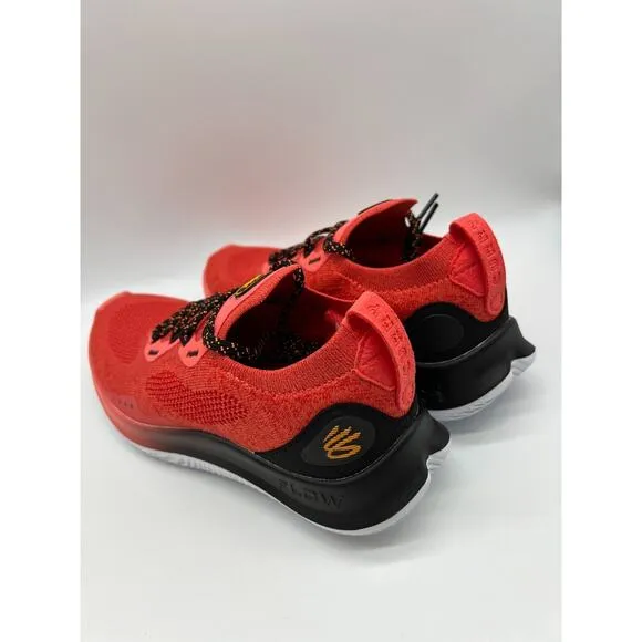 Under Armour Curry Flow Go Mens Running Shoes Coral Red Black 3023814-604 Sz 7🛒