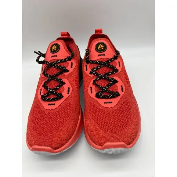 Under Armour Curry Flow Go Mens Running Shoes Coral Red Black 3023814-604 Sz 7🛒