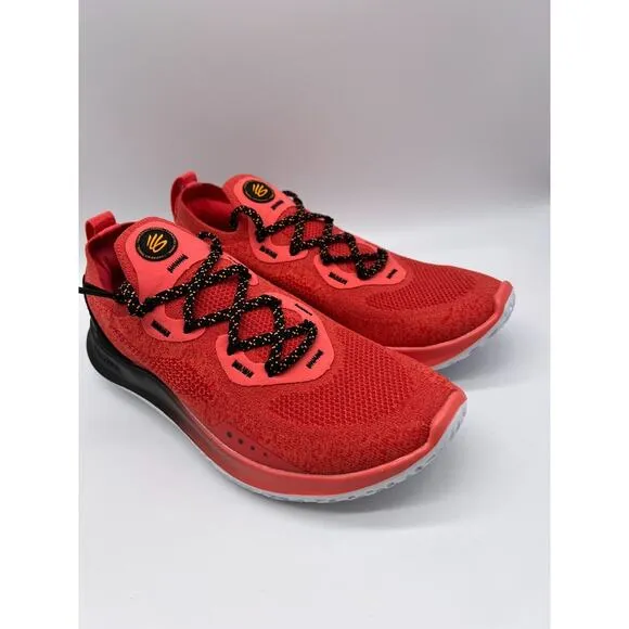 Under Armour Curry Flow Go Mens Running Shoes Coral Red Black 3023814-604 Sz 7🛒