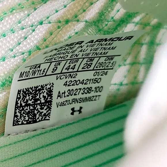 Under Armour Flow Velociti Elite 2 Running Shoes 3027338-100 Size 10 Green #1