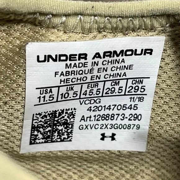 Under Armour Kilchis Mens Size 11.5 Fishing Shoes Beige Athletic Outdoor Sneaker