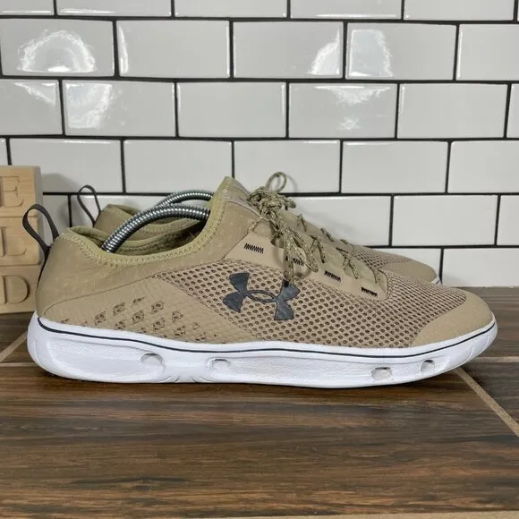Under Armour Kilchis Mens Size 11.5 Fishing Shoes Beige Athletic Outdoor Sneaker