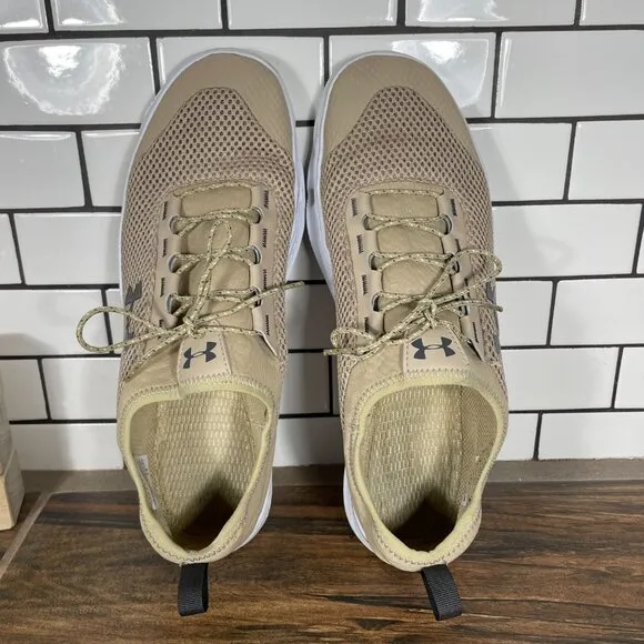 Under Armour Kilchis Mens Size 11.5 Fishing Shoes Beige Athletic Outdoor Sneaker
