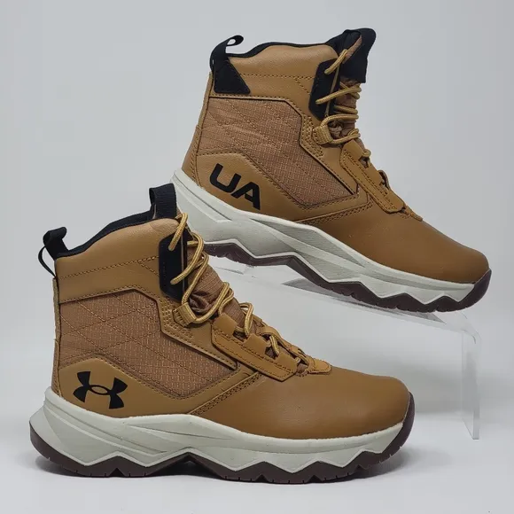 Under Armour Stellar G2 6&quot; Tactical Boots Hiking Brown Outdoor Boys Size 4Y New