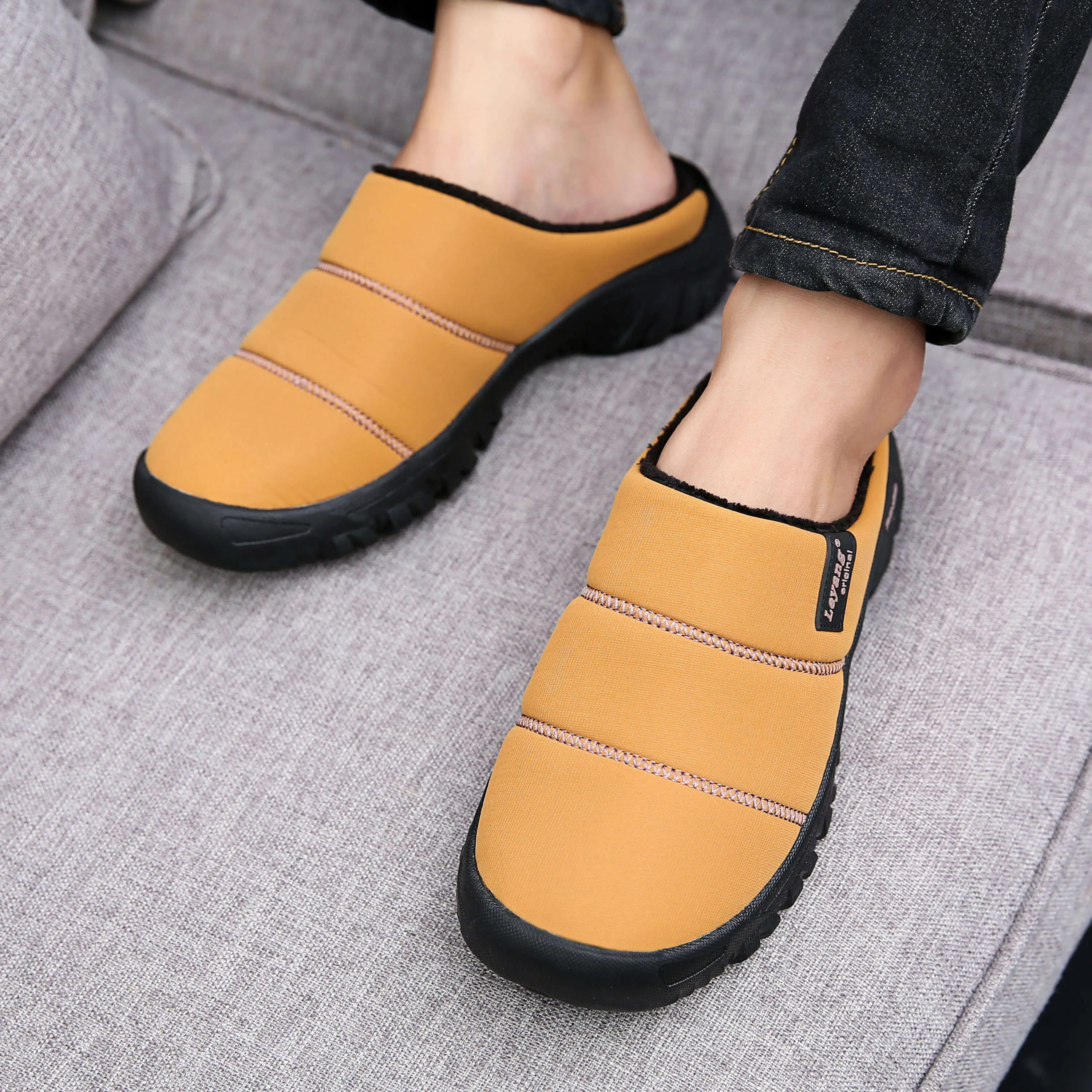 Unisex Men's and Women's Memory Foam Slippers Comfort Knitted Cotton-blend House Shoes Indoor & Outdoor