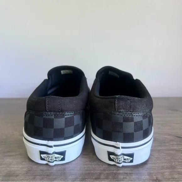 Vans Asher Checkerboard Black Black Men's Slip On Shoe Size 11.5 SKU#24568