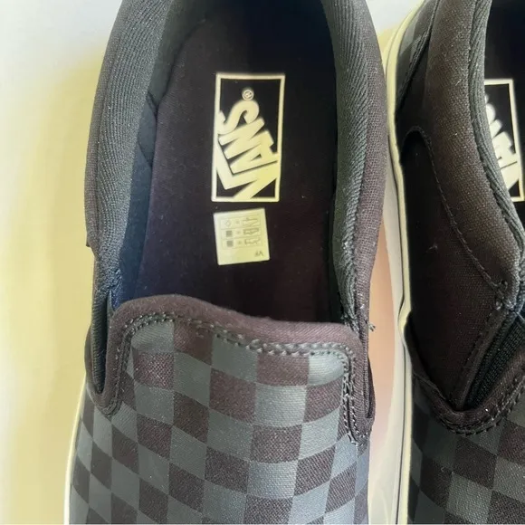 Vans Asher Checkerboard Black Black Men's Slip On Shoe Size 11.5 SKU#24568
