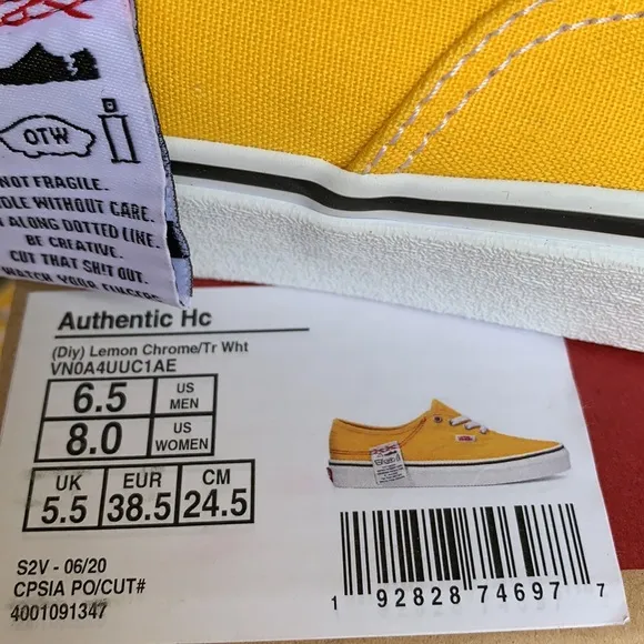VANS AUTHENTIC HC DIY LEMON CHROME/TRUE WHITE WMNS