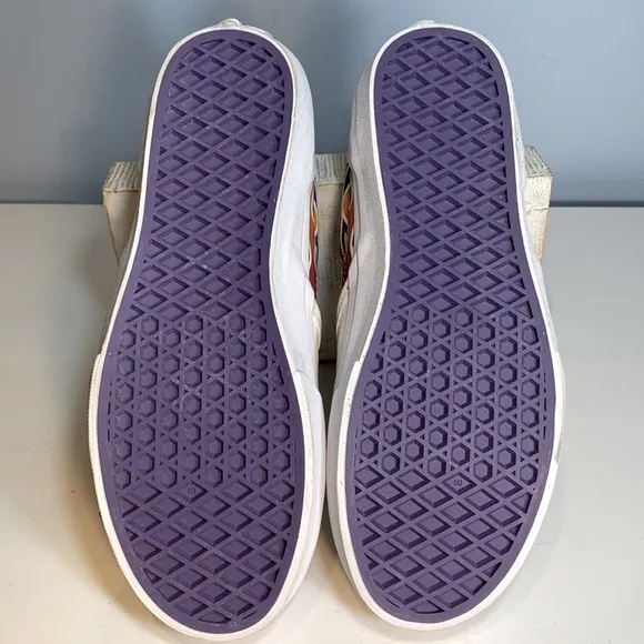 Vans Classic Slip-On Iridescent Sparkle Flame Rainbow White NWT