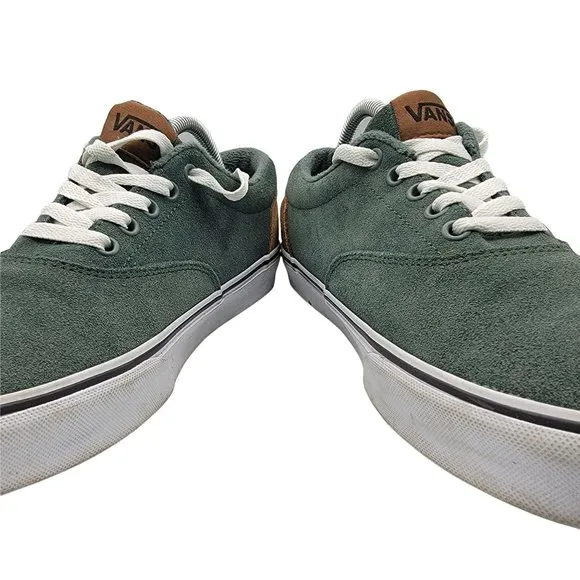 Vans Doheny Mens Size 10 Green Suede Casual Low Top Lace Up Shoes