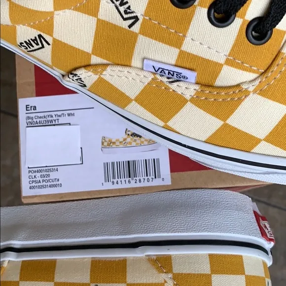 VANS ERA big checkerboard yellow/true white Mens