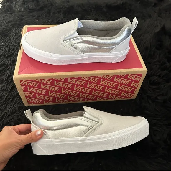 VANS gray suede slip on shoes sneakers women’s 8 new
