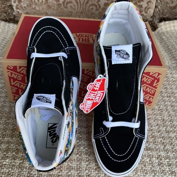 Vans Men’s Sk8-Hi ALOHA Black/True White Sneakers