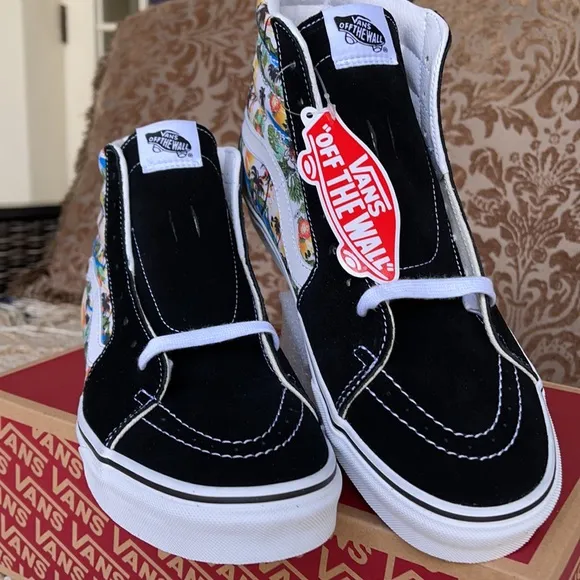 Vans Men’s Sk8-Hi ALOHA Black/True White Sneakers