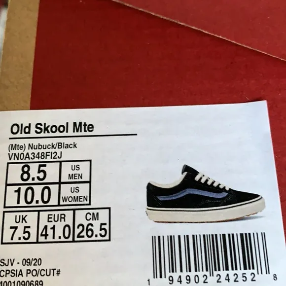 VANS OLD SKOOL MTE NUBUCK/BLACK WMNS