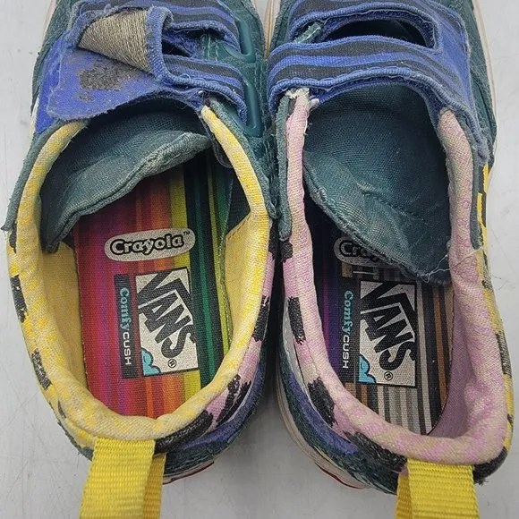 Vans Preschool New Skool Crayola Kids Size 13 Sneaker Shoes Casual Drawing