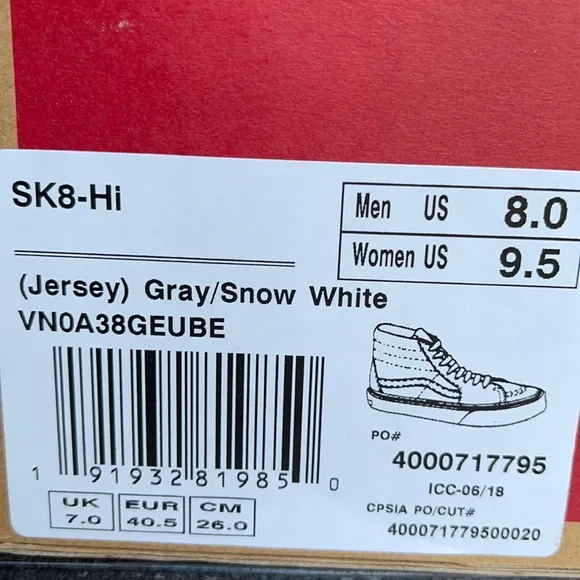 Vans Sk8-Hi Jersey Grey/Snow White WMNS
