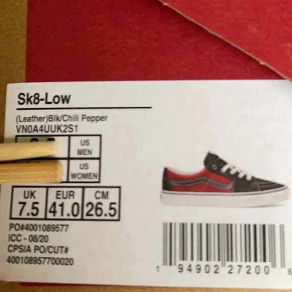 Vans Sk8-Low Leather black/chili pepper MENS