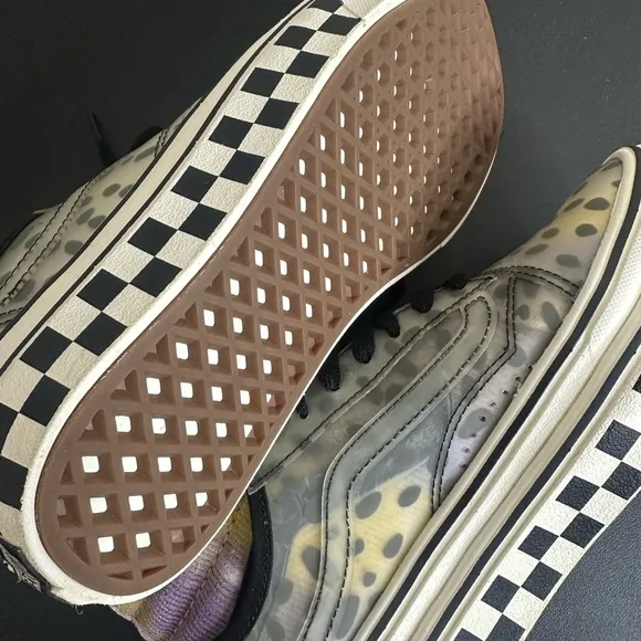 VANS SUPER CUSH SLOUCHED SNEAKER SHOES LEOPARD CHEETAH CHECKER GRay size 7
