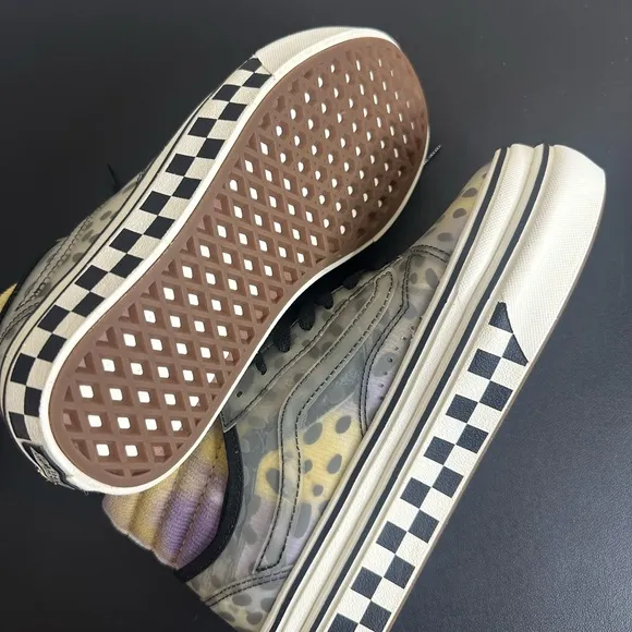 VANS SUPER CUSH SLOUCHED SNEAKER SHOES LEOPARD CHEETAH CHECKER GRay size 7