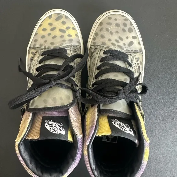 VANS SUPER CUSH SLOUCHED SNEAKER SHOES LEOPARD CHEETAH CHECKER GRay size 7