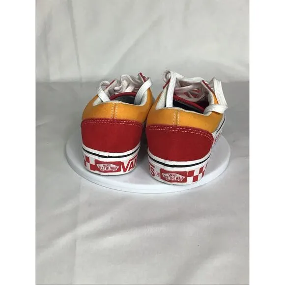 Vans Women Sneakers Sz.6.5 Red/Orange/ White. NWOT ComfyCush ol’ Skool mix tape