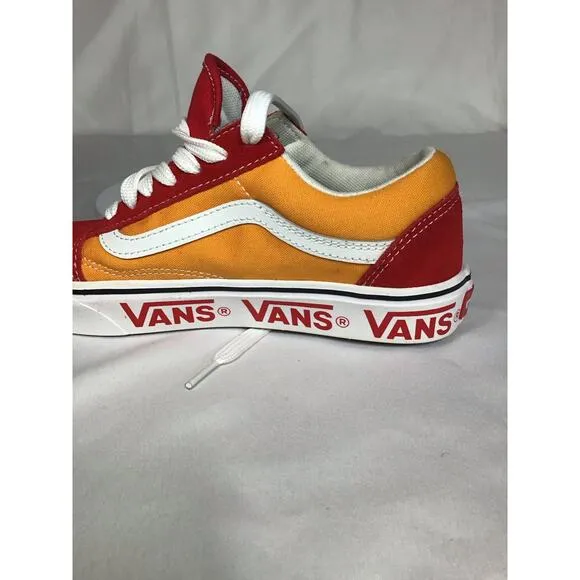 Vans Women Sneakers Sz.6.5 Red/Orange/ White. NWOT ComfyCush ol’ Skool mix tape
