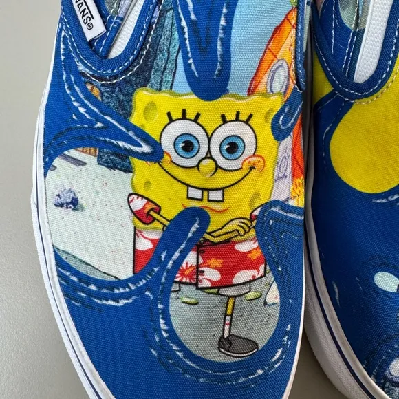 Vans x Spongebob Classic Slip On Shoes Aloha Sneakers Limited Edition Mens 9