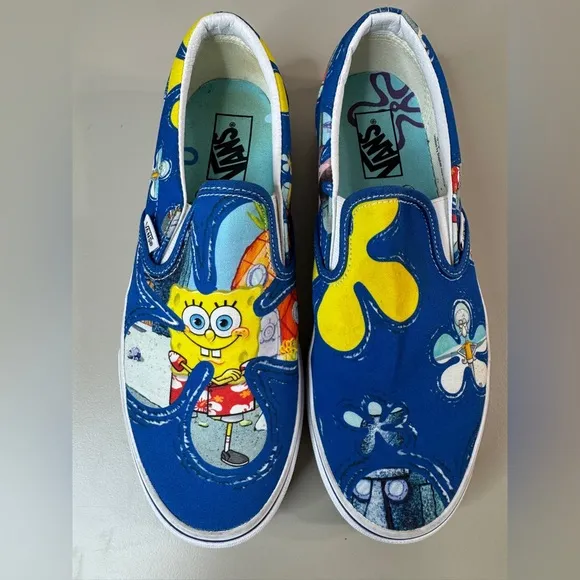 Vans x Spongebob Classic Slip On Shoes Aloha Sneakers Limited Edition Mens 9